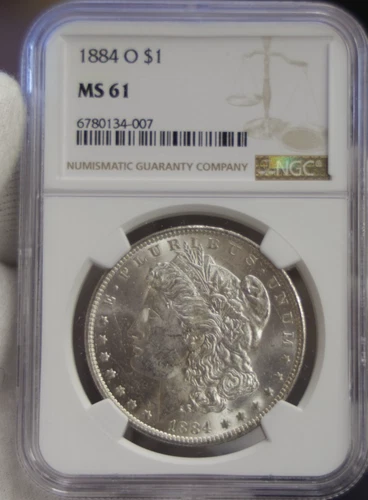 1884 O US Morgan Silver Dollar $1 NGC MS61..