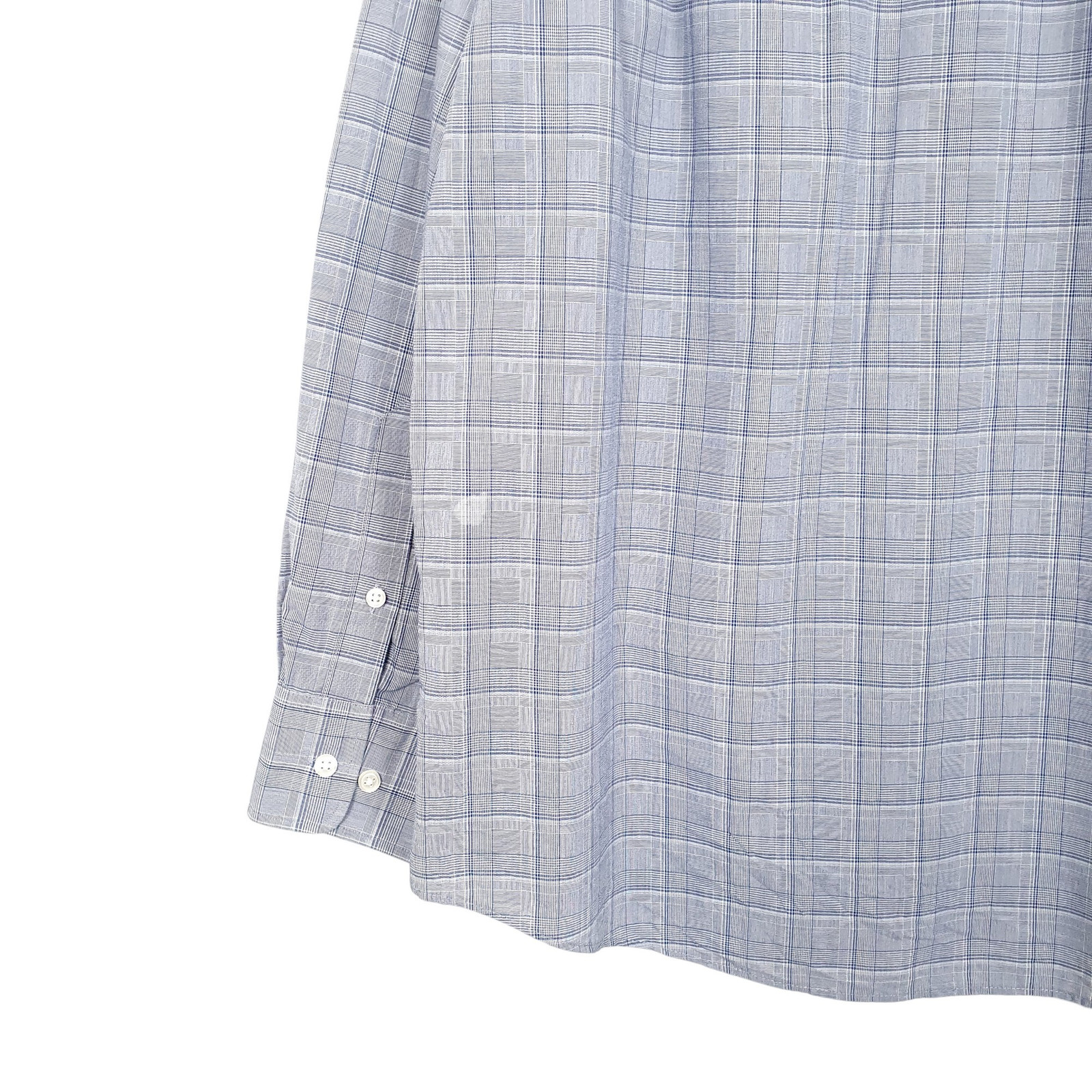 TOMMY HILFIGER Blue Check Shirt Stretch Long Sleeve Casual Cotton Mens L image 4