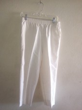 Vtg, Women's Casual Pants Off-white Polyester Cotton Size 12 Short