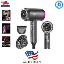 Ionic Blow Dryer 1600W, Portable Lightweight Fast Drying Negative Ion Hairdry...