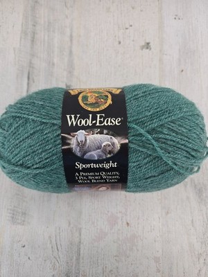 Lion Brand Yarn Wool Ease Sportweight Green Heather 130 Dye Lot 20354