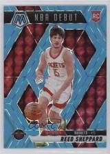 2024-25 Panini Mosaic NBA Debut Fluorescent Blue Prizm 20/75 Reed Sheppard 02ez