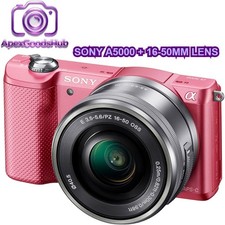 Sony Alpha A5000 Mirrorless Camera w/ 16-50mm lens 20.1MP Tiltable Screen - Pink