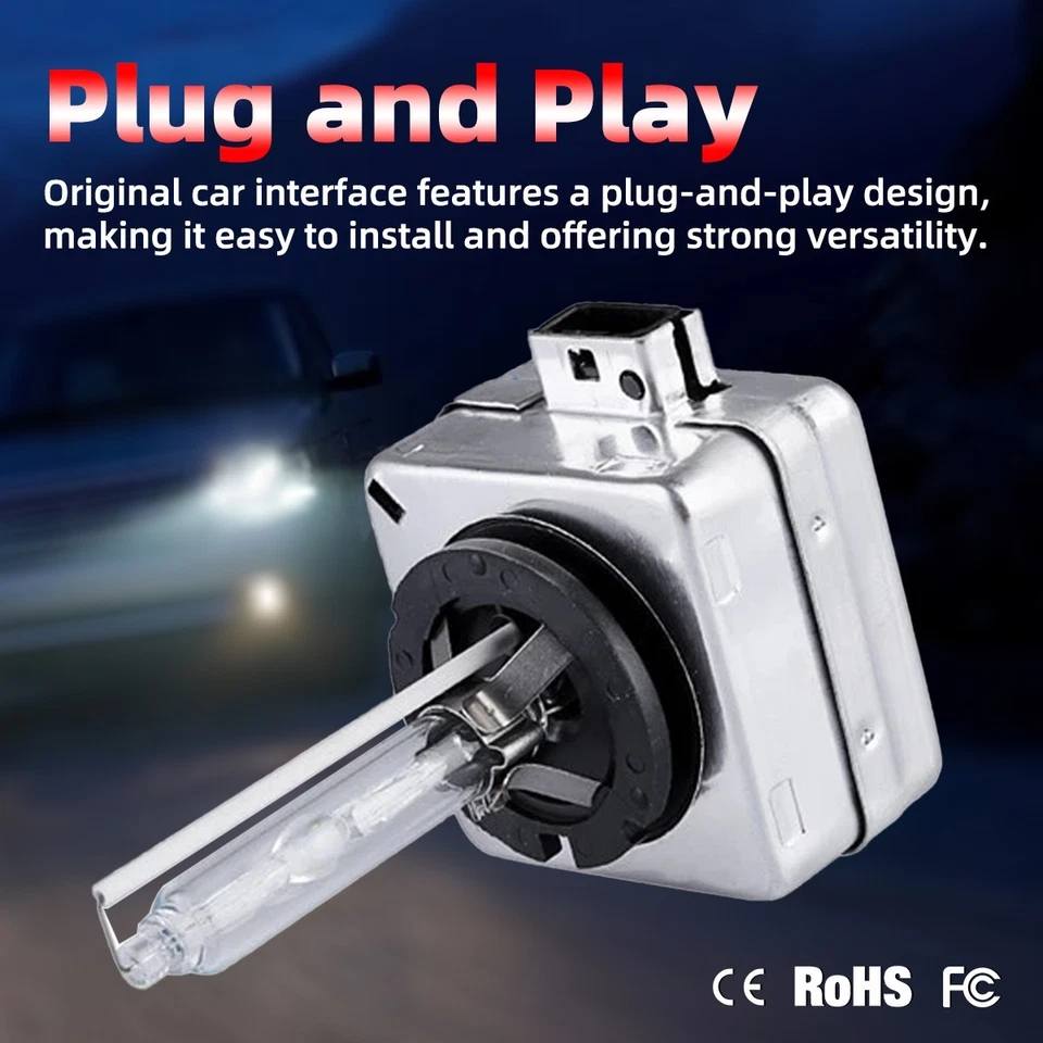 2PCS D1S/D1R/D1C HID Xenon Headlight Bulbs Kit High/Low Beam Super Bright 6000K - Image 3 of 4