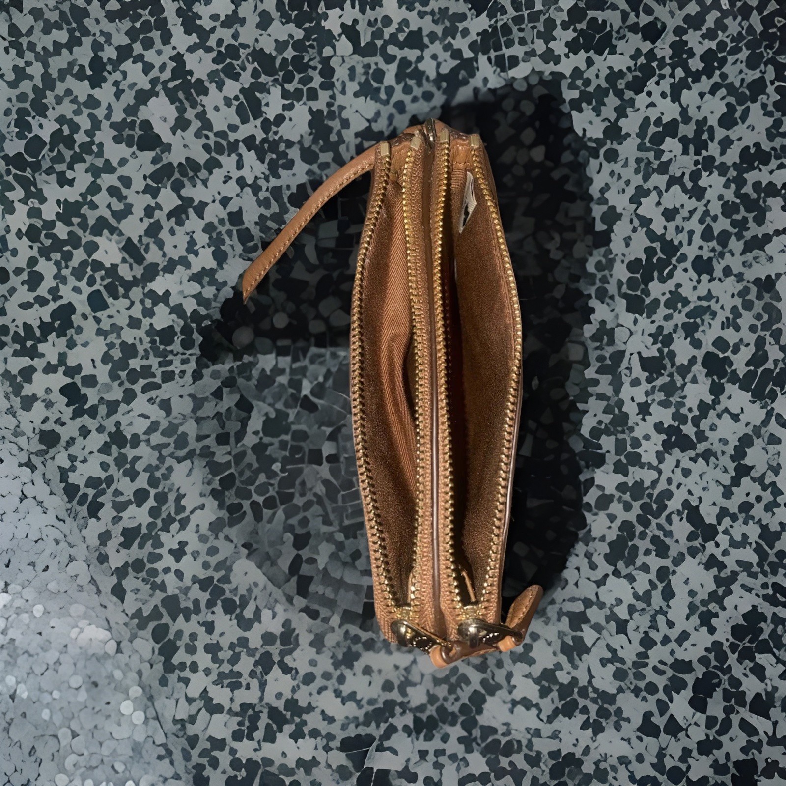 Coach French Beige Medium Double Zip Wallet – Authentic Leather