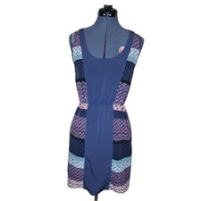 Anthropologie Petticoat Alley Boho Mini Dress Small Racerback Colorblock Print