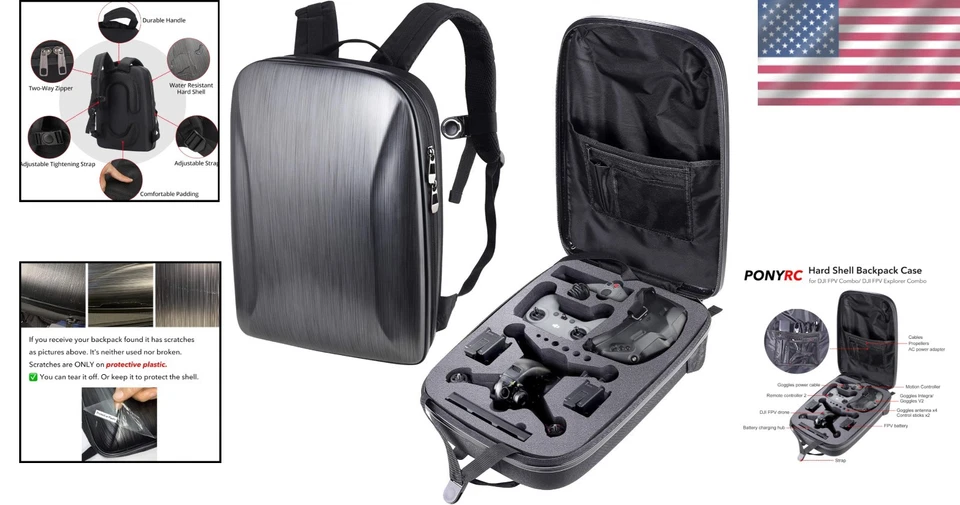 Mochila duradera de alta densidad para DJI FPV Explorer - Compañero de viaje perfecto Foto 2 de 4