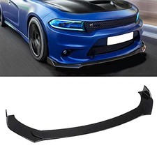 Front Bumper Lip Chin Spoiler Splitter Diffuser Guard Round Corner Gloss Black