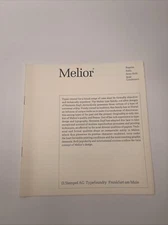 Melior D. Stempel AG Type Specimen Book 1970