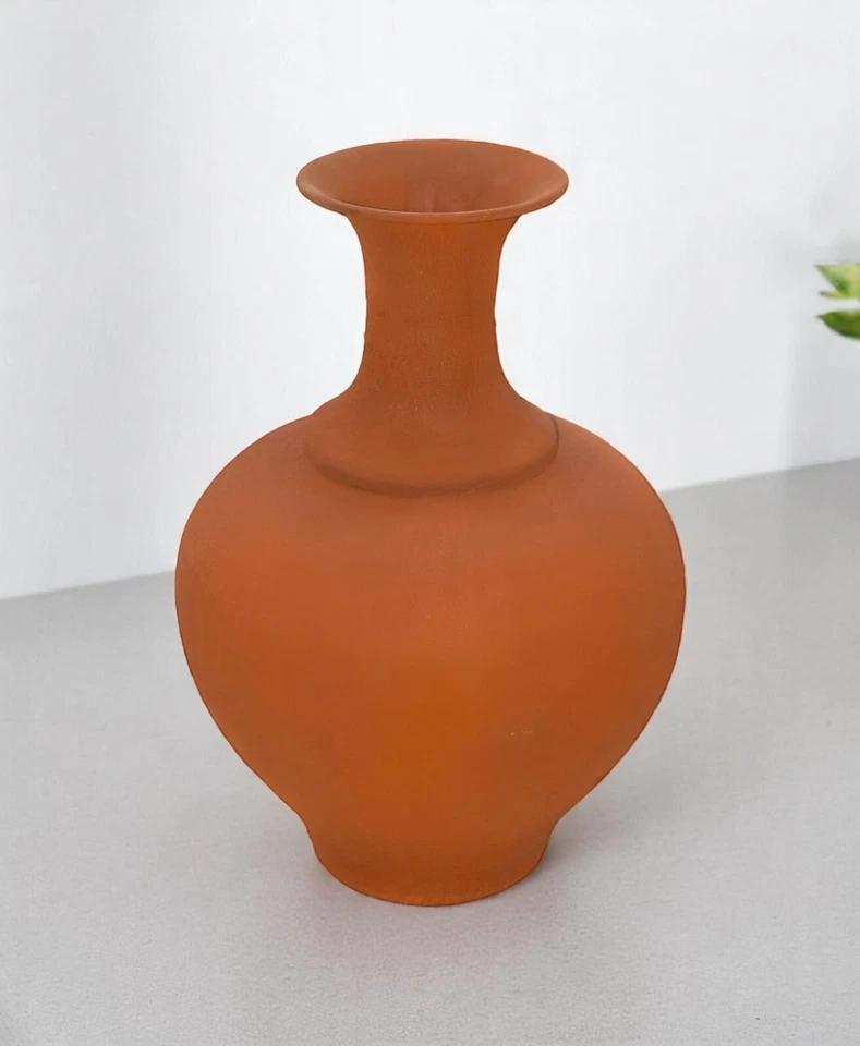 Handcrafted Metal Vase with Terracotta Finish – Rustic Table Top Decor Accent - Image 2 of 4