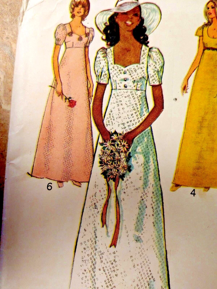 Simplicity 9936 Misses Bridal Gown Size 12 Bust 34 VTG Miss Bride Wedding  UNCUT - Image 2 of 4