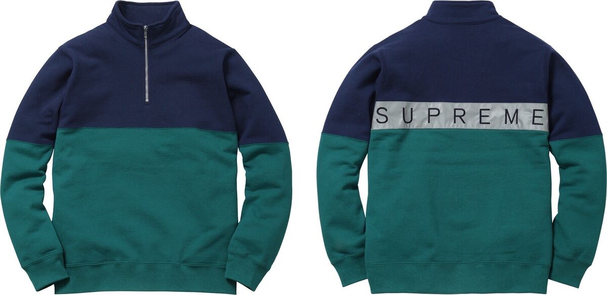 Supreme SS16 2-Tone 3M Reflective Half Zip Sweater NAVY Supreme SS16 2-Tone 3M Reflective Half Zip Sweater NAVY