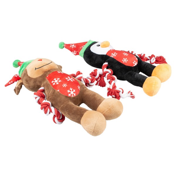 Duvo+ Hundespielzeug Xmas Pinguin/Rentier 43X39Cm Quietscher FüR Hunde-image