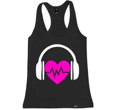 HEARTBEAT WOMEN RACERBACK TANK TOP TRAP DJ EDC PARADISO UMF EDM TRANCE RAVE HARD