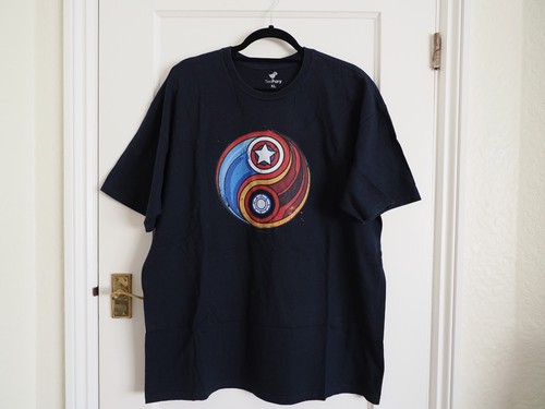 Marvel - Captain America - Iron Man - Ying & Yang Graphic Mens T-Shirt - XL - Picture 3 of 5