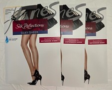 Hanes Silk Reflections Silky Sheer Control Top Reinforced Q00718 Sz EF 3-Pack