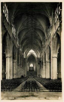 York Minster Yorkshire The Nave, York Minster England OLD PHOTO