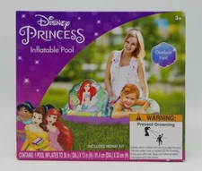Disney Princess Inflatable Pool 36" Diameter 13" Height & Repair Kit New in Box