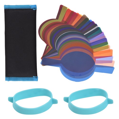 24 Pezzi Testa Rotonda Fotocamera Flash Correzione Colore Gel Filtro Illuminazione Colore R6B4 - Foto 10 di 11