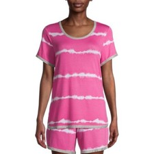 -2 PCS SECRET TREASURES PINK, GRAY, TIE DYE TOP  SHORTS PAJAMA SET POCKETS 3X