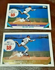 ROBERTO ALOMAR-1993 TOPPS-BASE & GOLD PARALLEL INSERT ⚾️ BASEBALL CARD-BLUE JAYS