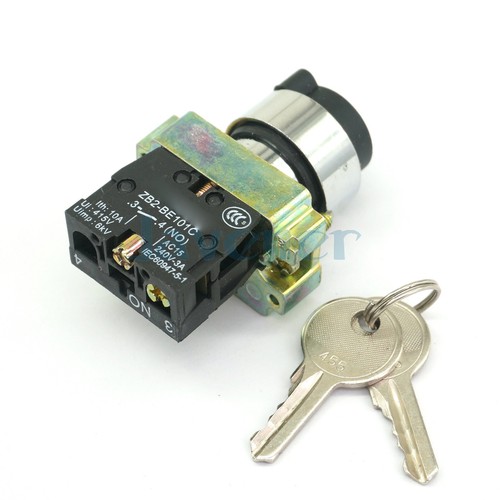 22mm Mounting Hole 2/3 Positions N/O N/C Latching Momentary Key Select Switch - Picture 3 of 29