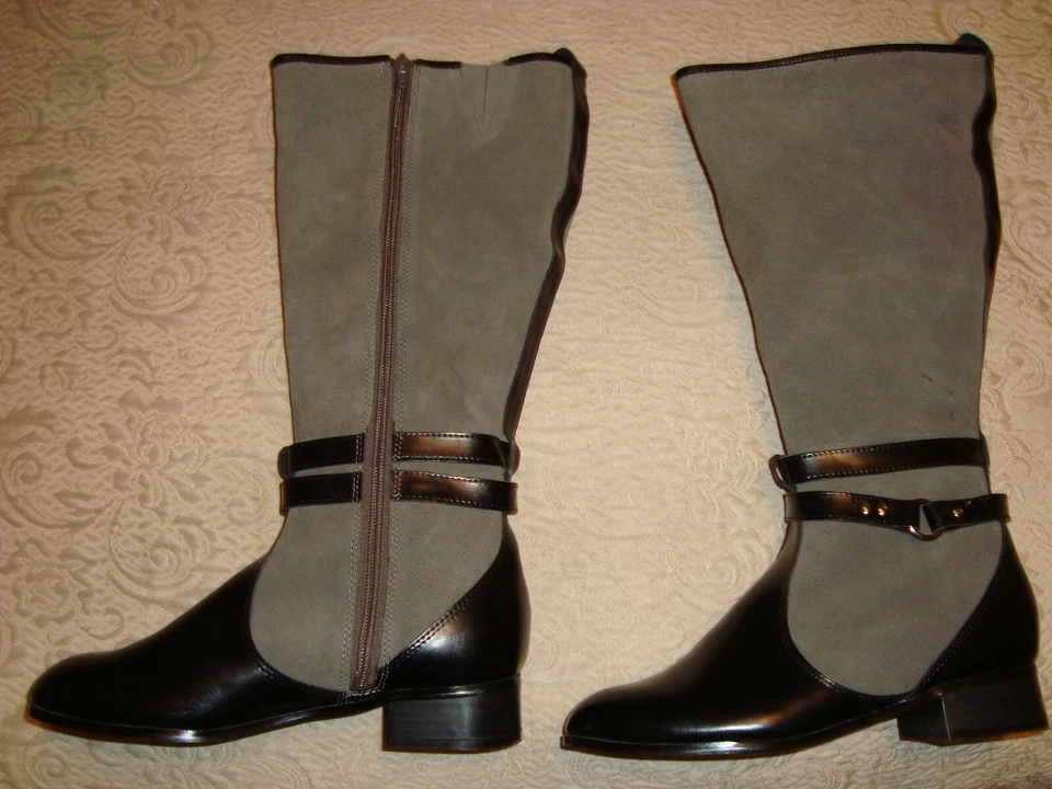 Botas hasta la rodilla Chadwicks para mujer de cuero con cremallera talla 7,5 M. Estilo # 35-0022-0 Foto 3 de 4