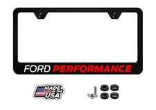 FORD PERFORMANCE Black License Plate Frame Custom Made of Powder Coated Metal