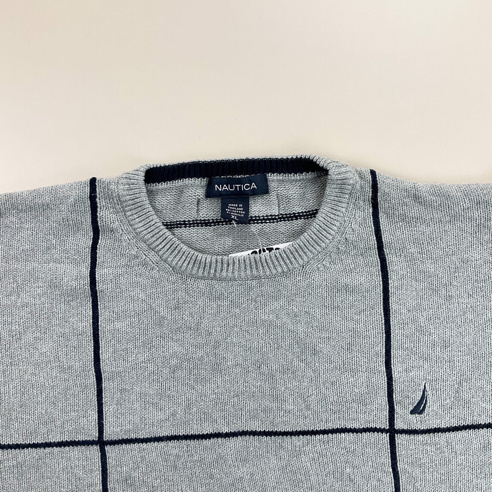 Modern Nautica Striped Gray Basic Sweatshirt - XL… - image 5