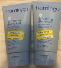 2x Flamingo Pubic Exfoliating Shave Gel for a Smooth Shave 5 fl oz Each