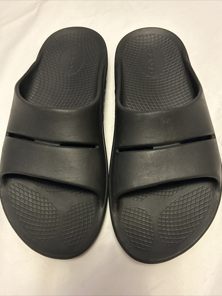 UNISEX OOFOS OOahh Slide Sandals Black Recovery Comfort  display picture 1