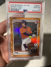 2020 Bowman 1st Edition Jeremy Pena Orange Foil /25 🔥 Psa 10 Pop 2 High End