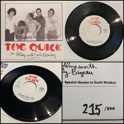 THE QUICK On Holiday With Earle Mankey 7'' Vinyl #d/500-Three O'Clock Plugz Bags