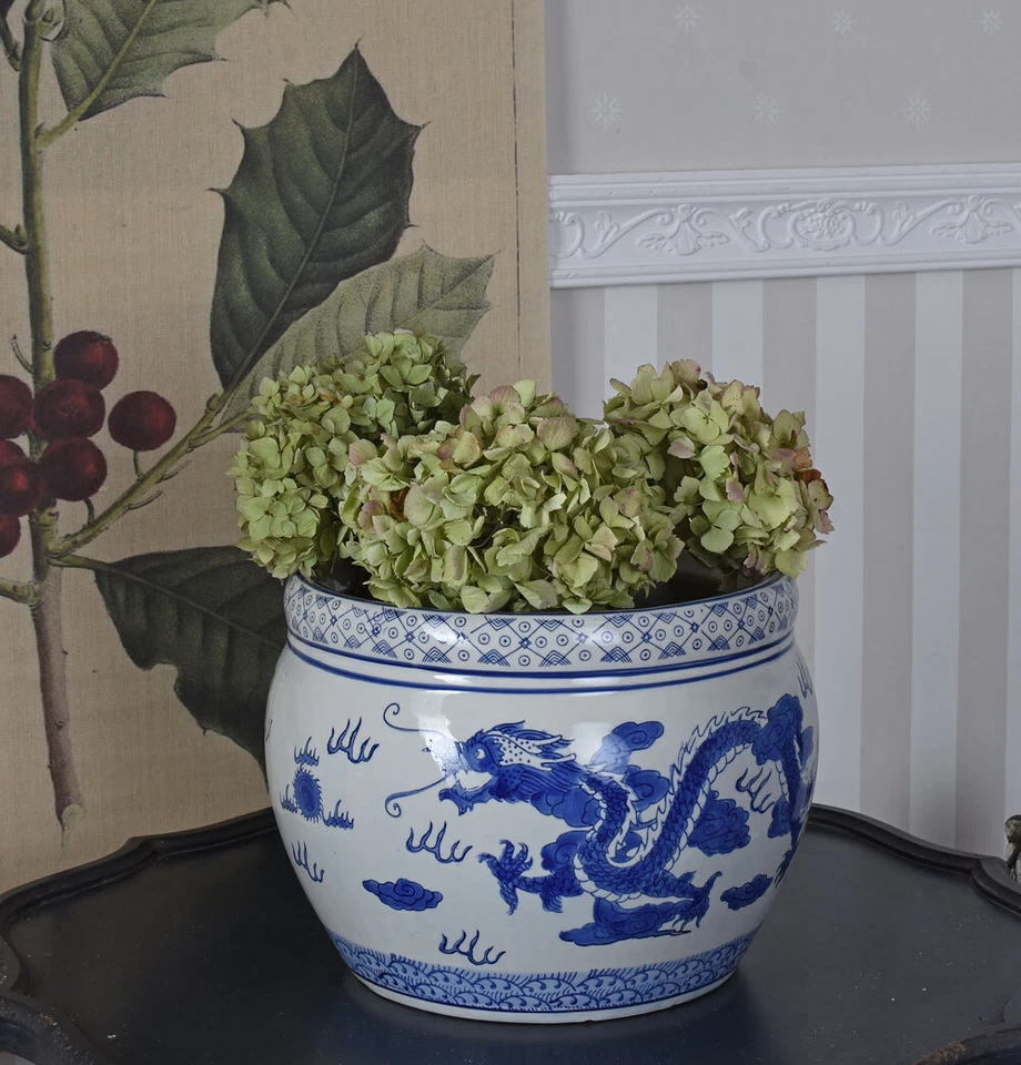 Pflanztopf Keramiktopf Drache Übertopf Porzellan Blumentopf Bonsaischale 40cm - Bild 3 von 4