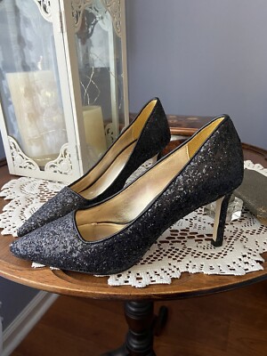 Lilly Pulitzer Margot Black Glitter Pumps Heels NWT!!!