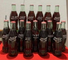 One set of 15 Different Country 6.5 FL oz Coke Bottles 
