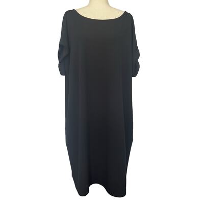 FIRST LOVE BY LOVELYN BOAT NECK MAXI SHIFT DRESS IN BLACK NEW WOMEN'S SIZE  3X