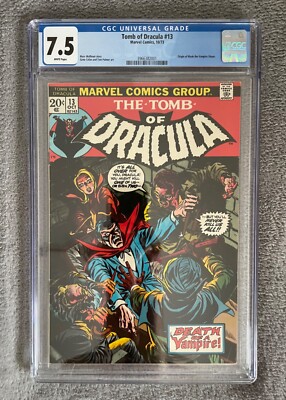 Tomb of Dracula #13 (1973)   Origin of Blade   CGC - US Marvel Comic 7.5 Wh.P.