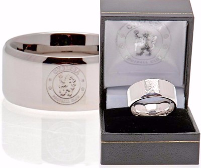 Chelsea Fc Edelstahl Schwarz Inlay Band Ring Komplett In Geschenkbox Cfc