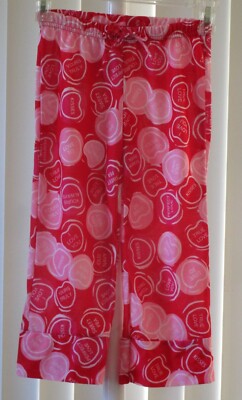 Girl's Sleep Pants Pajama Bottoms Red Hearts Old Navy NWOT Size 4