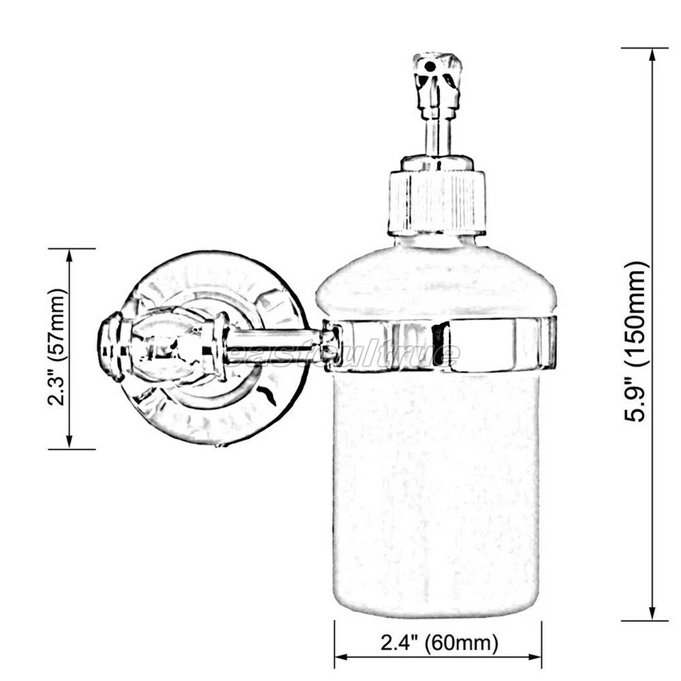 Soporte dispensador de jabón bomba vidrio esmerilado baño montaje en pared latón dorado eba307 Foto 2 de 4