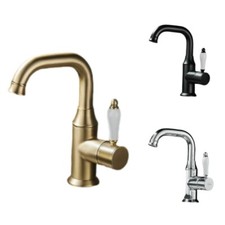 Bathroom Rotate Sink Faucet Single Handle Lavatory Vanity 1Hole Basin Mixer Tap