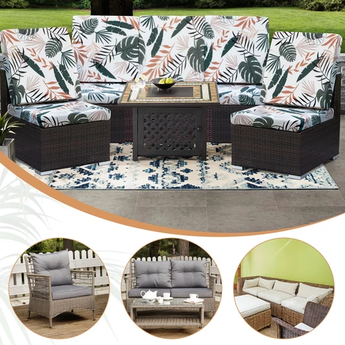 2/4/6/8 Stck. Terrasse Stretch Sofa Kissenbezüge Outdoor Kissen Schutz Bezug USA - Bild 19 von 33