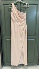 BHLDN Blush Pink One Shoulder Bridesmaid/Formal Size 6, Maxi W/Front Slit W/Spot