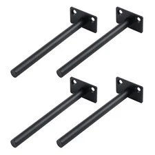 4PCS Black Floating Shelf Brackets Blind Hidden Brakets Shelf Support Heavy D...