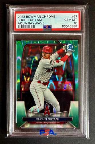 2023 Bowman Chrome Shohei Ohtani Aqua Raywave Refractor /199 PSA 10 ! SSP MVP