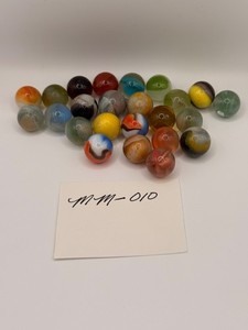 Vintage Mixed Glass Marbles Estate Collection Lot of 25 As Found Swirls Auction