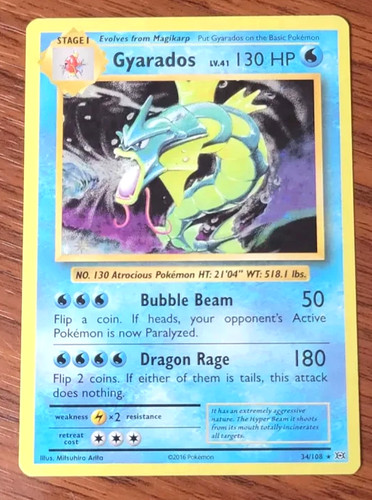 Gyarados 34/108 Holo Evolutions 2016 NM Pokemon TCG