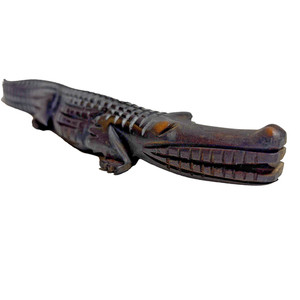 Crocodile Hand Carved Wooden Sculpture Figurine – 10" Long A