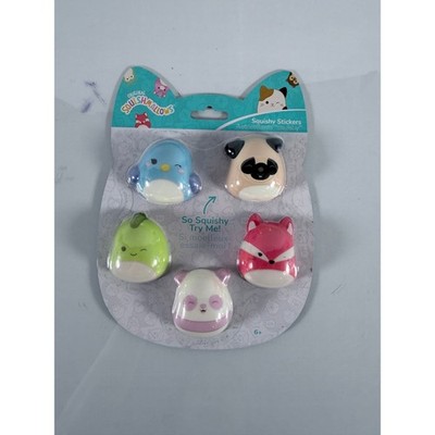 Squishmallows Squishy Stickers 5 Pack Jazwares Fashion Angels 3D Tactile Decals